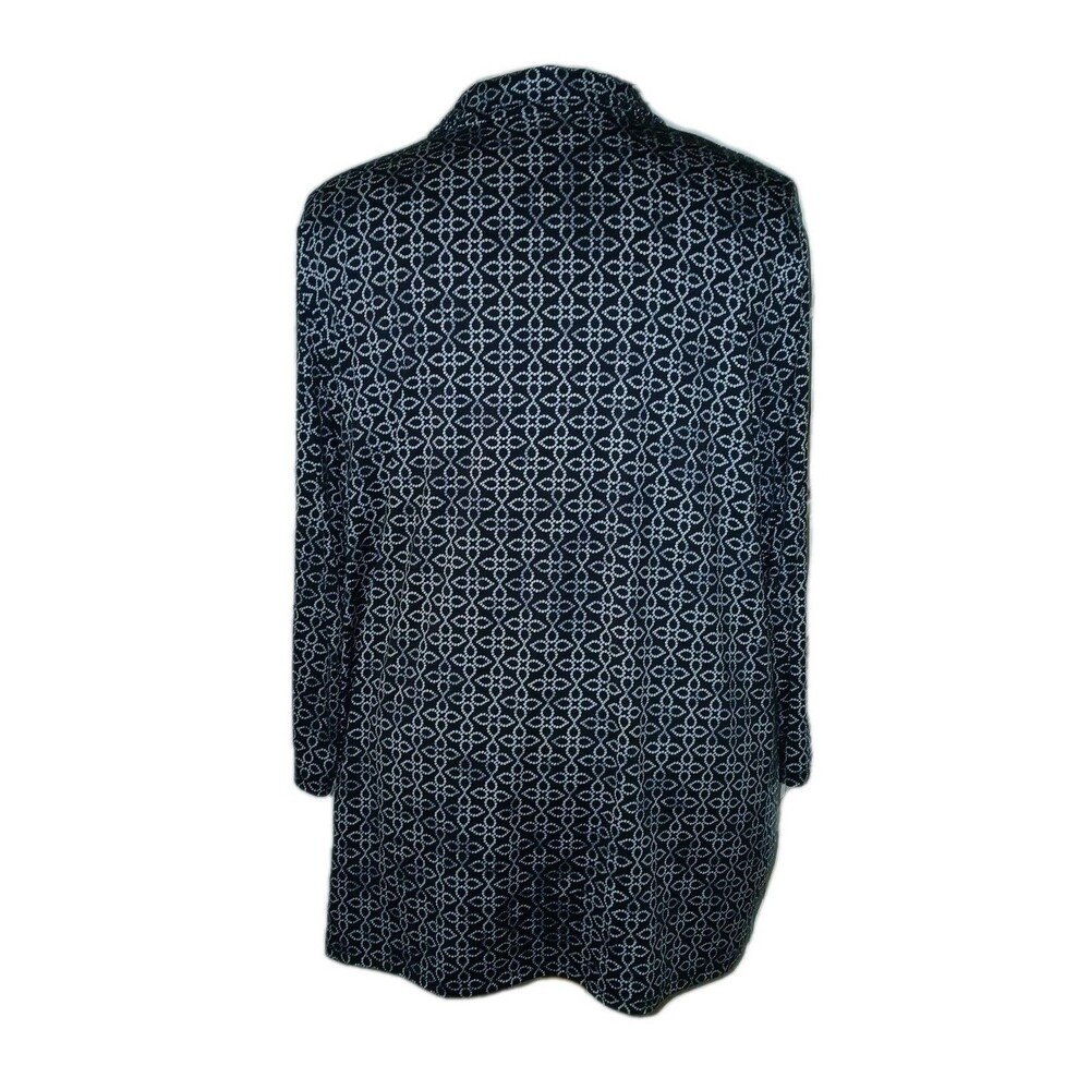 CROFT BARROW Womens 3X Career Casual Geo Print Stretch 3/4 Sleeve Top Black - Picture 8 of 10